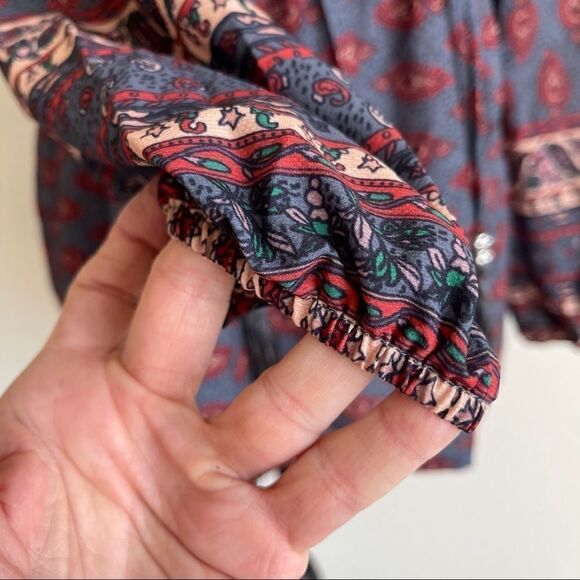 Venus Bohemian Blue and Rust Gypsy Top - Small - Picture 3 of 10